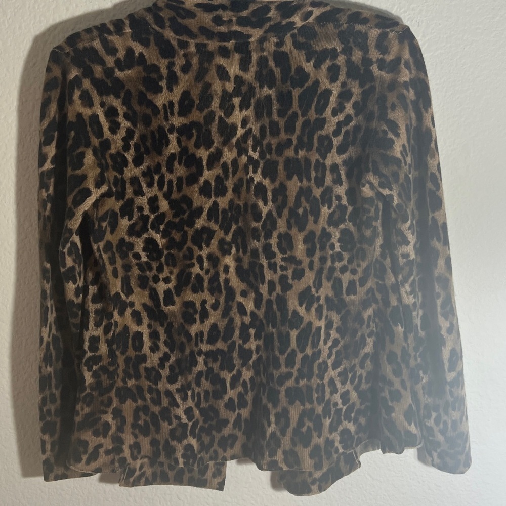 Charter club 100% Cashmere sweater XS Cheetah print cardigan winter fall - Picture 6 of 6